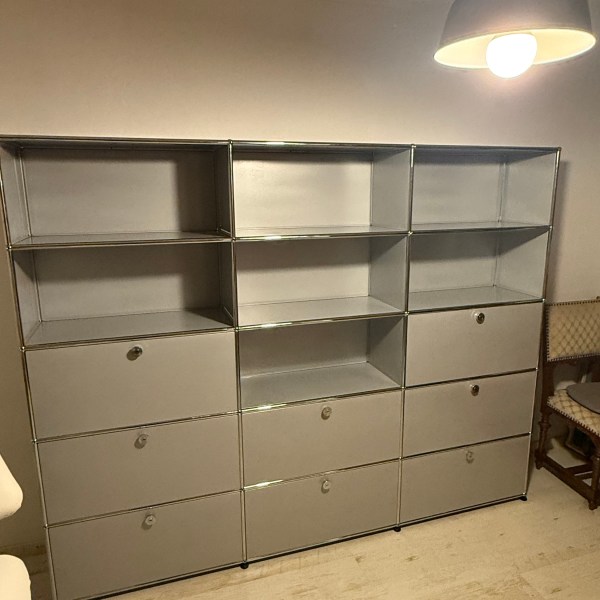 USM Haller Regal 3x5 Mattsilber Inklusive Lieferung und Aufbau