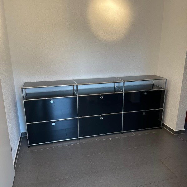 USM Haller Sideboard 3x3 Graphitschwarz Q2